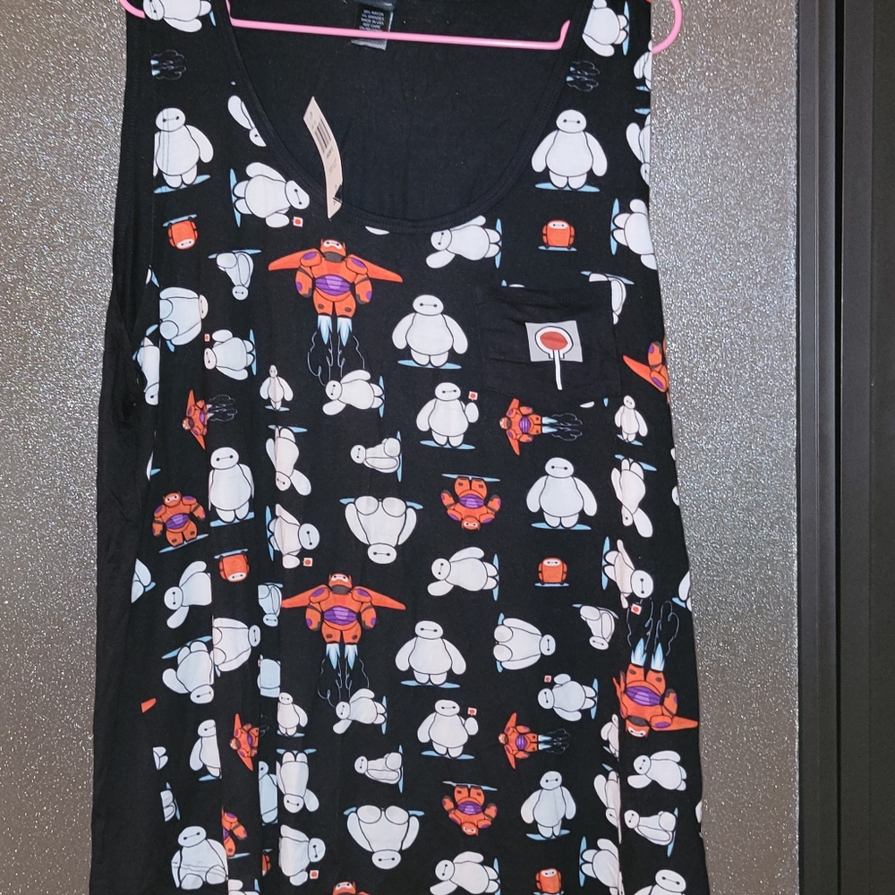 NWT Disney Big Hero 6 Baymax AOP Tank Top with Pocket 3X